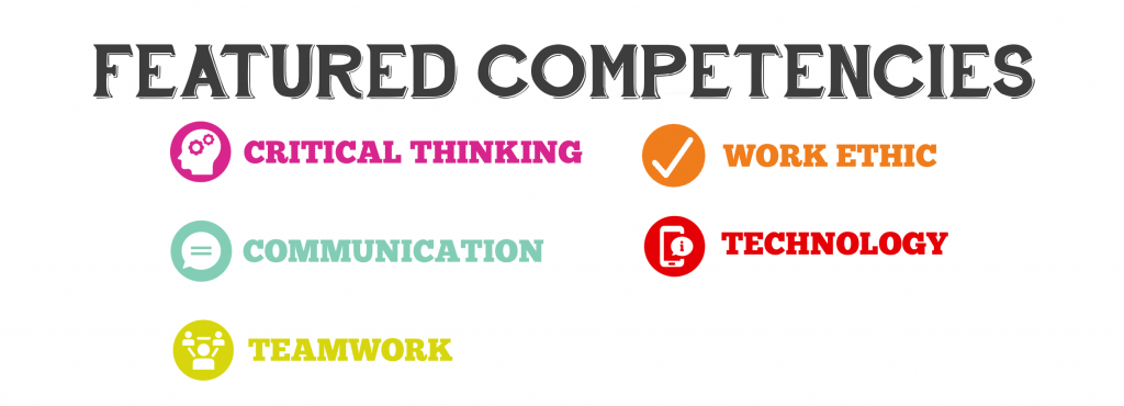 Featured competencies: critical thinking, work ethic, communication, technology, teamwork